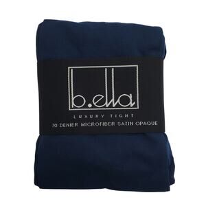 Luxury NAVY Sheer to Waist Tights MEDIUM B.ella 70 Denier Italian Microfiber NWT